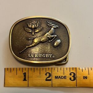 SA Rugby Brass Belt Buckle